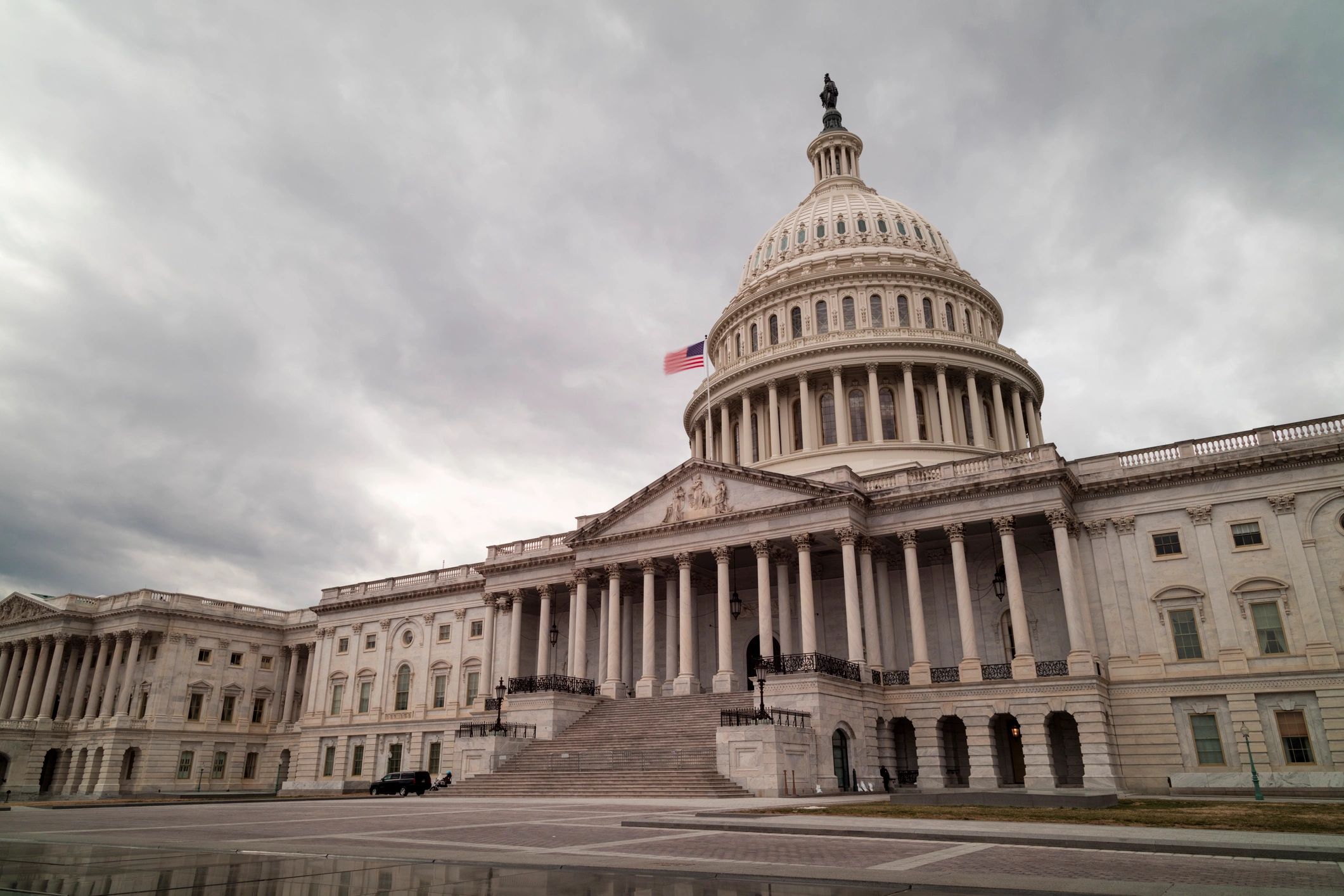U.S. Capitol building on a cloudy winter day